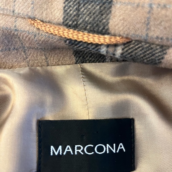 MarCona Coat Camel Plaid Sz 12 Matching Scarf - Picture 6 of 11
